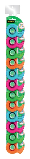 [801346] Plakband Scotch 810 19mmx19m onzichtbaar + handdispenser Cool Colors