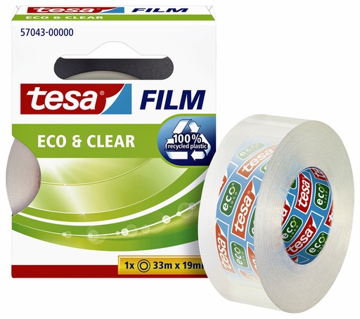 [800286] Ruban adhésif tesafilm® Eco & Clear 33mx19mm transparent