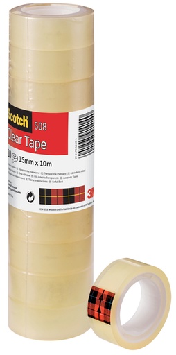 [800431] Plakband Scotch 508 15mmx10m transparant 10 rollen