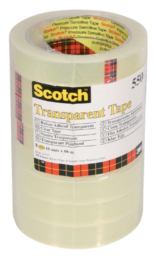 [800212] Plakband Scotch 550 19mmx66m transparant 8 rollen