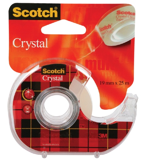 [800249] Plakband Scotch Crystal 600 19mmx25m transparant + handdispenser