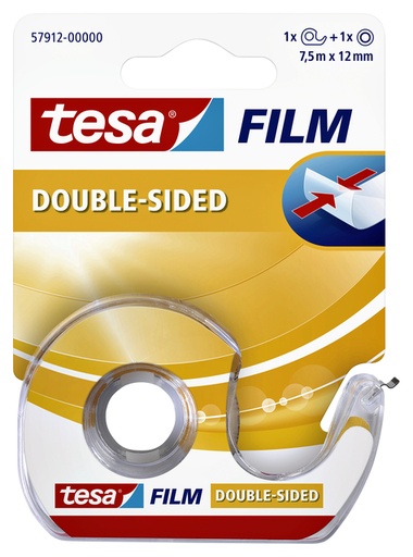[800290] Tape tesafilm® dubbelzijdig  12mmx7,5m transparant met dispenser