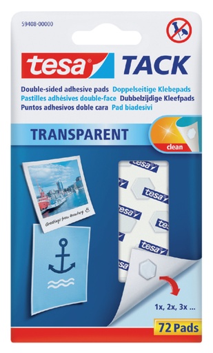 [836319] Kleefpads tesa® TACK dubbelzijdig transparant 72 stuks 72 stuks