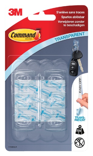 [836332] Haak Command mini inclusief bevestigingsstrip transparant 6 stuks