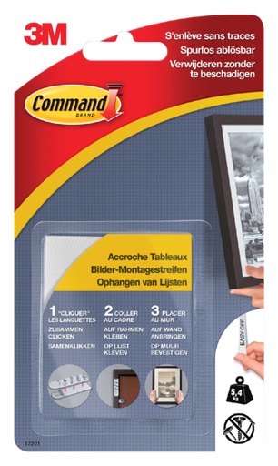 [836342] Bevestigingsstrip Command middelgroot klik vast 5,4kg wit