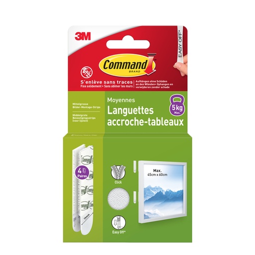 [836342] Bevestigingsstrip Command middelgroot klik vast 5,4kg wit