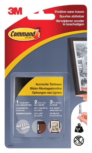 [836341] Bevestigingsstrip Command middelgroot klik vast  5,4kg zwart