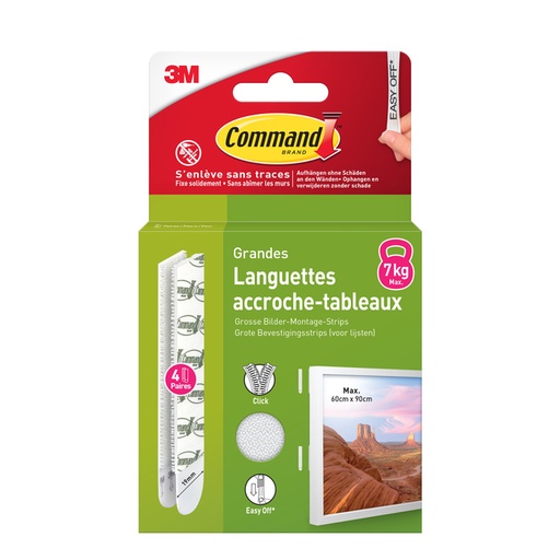 [836345] Languette auto-agrippante Command Click L 7,2kg blanc