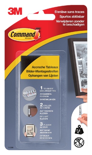 [836344] Languette auto-agrippante Command 7,2kg noir