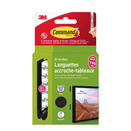 [836344] Languette auto-agrippante Command 7,2kg noir