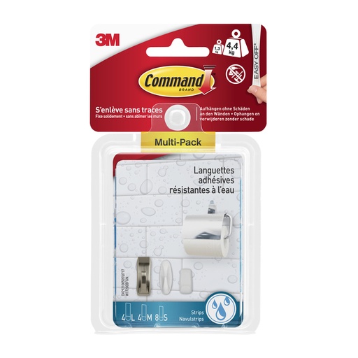 [836358] Languettes de fixation Command résistant à l’eau 16 pièces assorti