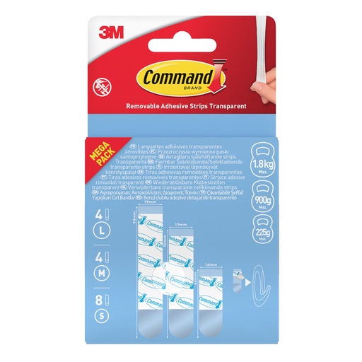 [836340] Bevestigingsstrip Command 16 stuks transparant