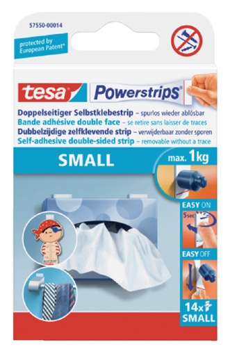 [802036] Bande adhésive tesa Powerstrips® SMALL double face 1kg 14 pièces