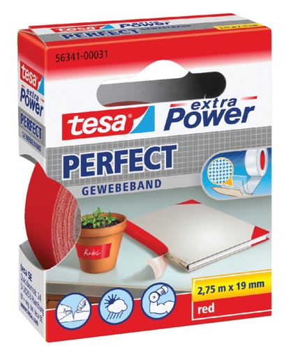 [805422] Textieltape tesa® extra Power Perfect 2.75mx19mm rood