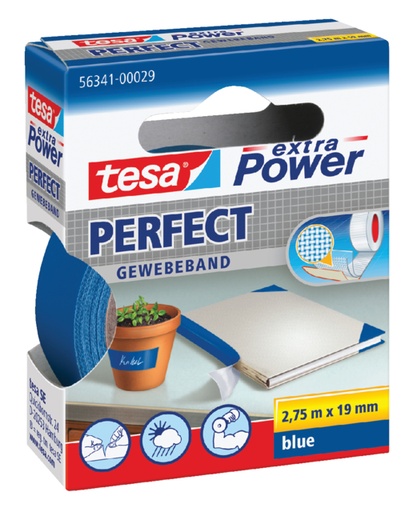 [805423] Textieltape tesa® extra Power Perfect 2.75mx19mm blauw