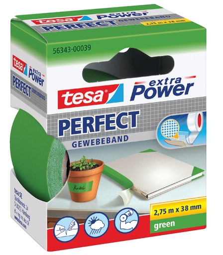 [803512] Toile adhésive tesa® extra Power Perfect 2,75mx38mm vert