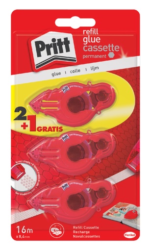 [836059] Recharge Roller de colle Pritt permanent 2+1 gratuit blister