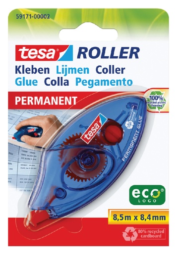 [836085] Lijmroller tesa® ecoLogo® permanent wegwerp op blister