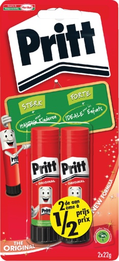 [836023] Bâton de colle Pritt Original 22g blister 2 pièces