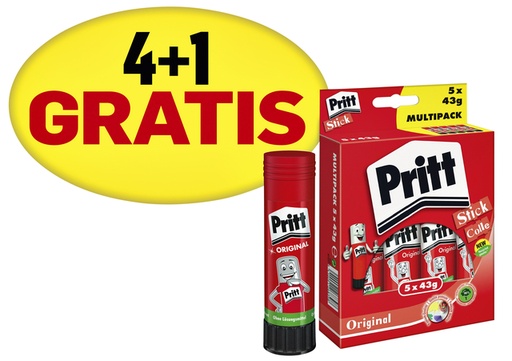[836014] Bâton de colle Pritt 43g pack promo 4+1 gratuit