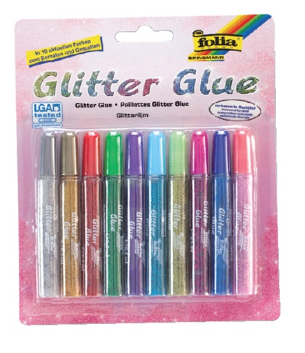 [580029] Glitterlijm Folia 9.5ml 10 kleuren