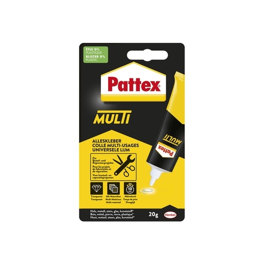 [836042] Alleslijm Pattex Multi tube 20 gram op blister
