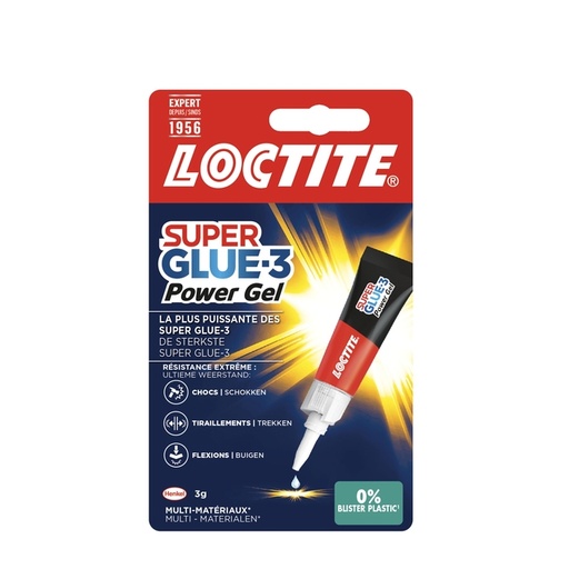 [836222] Colle seconde Loctite Powerflex gel tube 3g blister