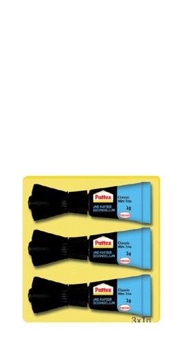 [836230] Colle rapide Pattex Classic mini trio tube 3x1g blister