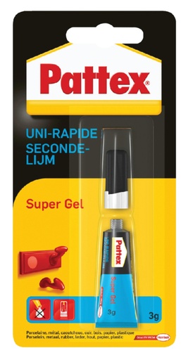 [836236] Colle seconde Pattex Super Gel tube 3g blister