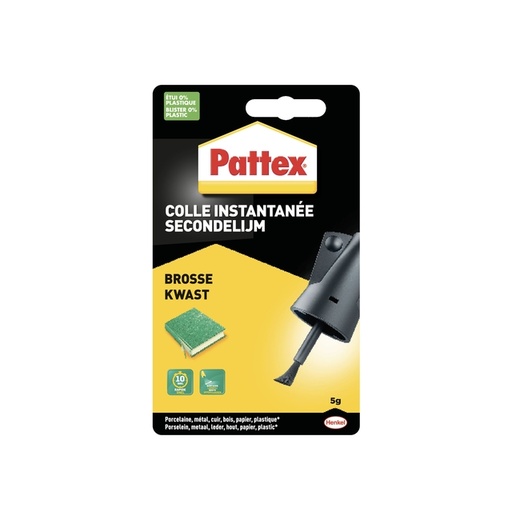 [836233] Secondenlijm Pattex met kwast flacon 5 gram op blister