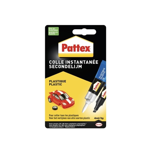 [836151] Colle seconde Pattex All plastic tube 2g blister