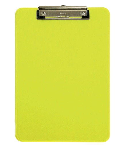 [316077] Porte-bloc MAUL A4 portrait PS transparent néon jaune