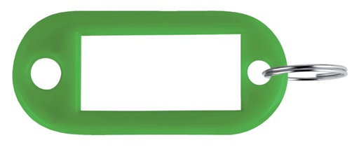 [327951] Porte-clés Pavo en plastique vert 100 pièces