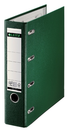 [502434] Giro-/bank ordner Leitz A4 met dubbele mechaniek 80mm PP groen