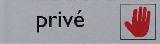 [921322] Plaque d'information pictogramme Privé 165x44mm