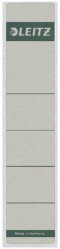 [504280] Rugetiket Leitz smal/kort 39x192mm zelfklevend grijs 10 stuks