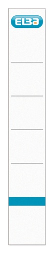 [502063] Etiquette dorsale Elba Smal 30x190mm blanc 10 pièces