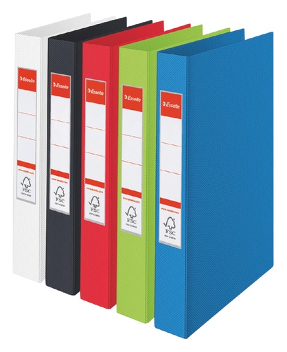 [264698] Ringband Esselte Standaard A4 25mm 30% gerecycled PP folie assorti