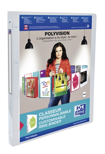 [257598] Classeur de présentation Oxford Polyvision A4 4 ann méc-O 15mm transparent
