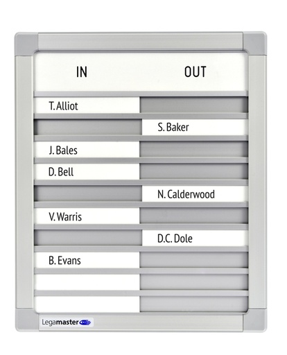 [921051] Aan-afwezigheidsbord Legamaster 310x260mm 10 namen