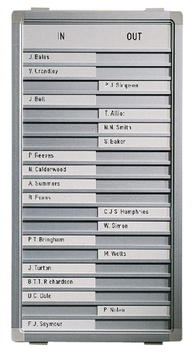 [921051] Aan-afwezigheidsbord Legamaster 31x26cm 10 namen