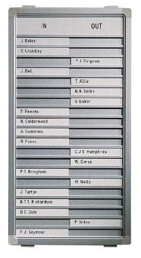 [921052] Aan-afwezigheidsbord Legamaster 540x260mm 20 namen