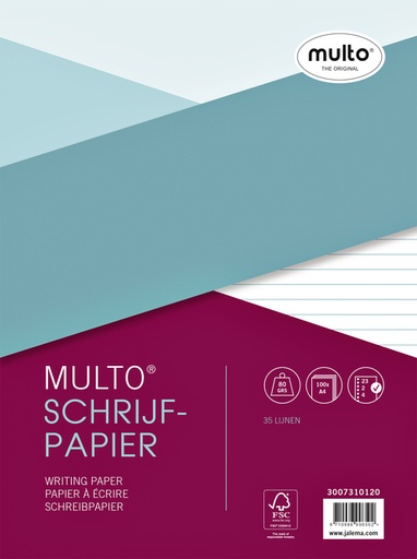 [273361] Feuilles Multo A4 23 perforations ligné 100 feuilles