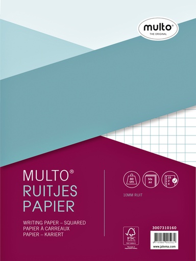 [273560] Intérieur Multo A4 23 perforations carreau 10mm 50 feuilles