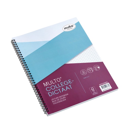 [278469] Bloc de cours Multo A4 carreau 5x5mm 23 perf 160 pages 80g blanc