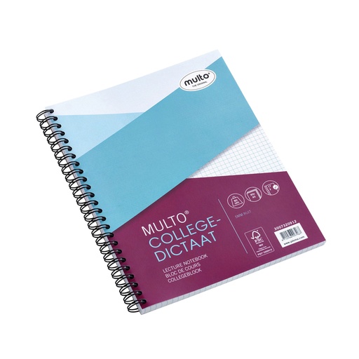 [278441] Bloc de cours Multo A5 carreau 5x5mm 17 perf 160 pages 80g blanc