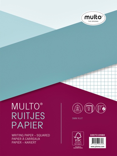 [273440] Intérieur Multo A5 17 perforations carreau 5mm 80g 50 feuilles