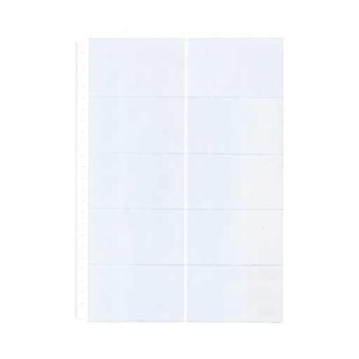 [106285] Pochette Kangaro A4 23 perf PP 0.12mm pour 10 cartes de visite 10 pièces