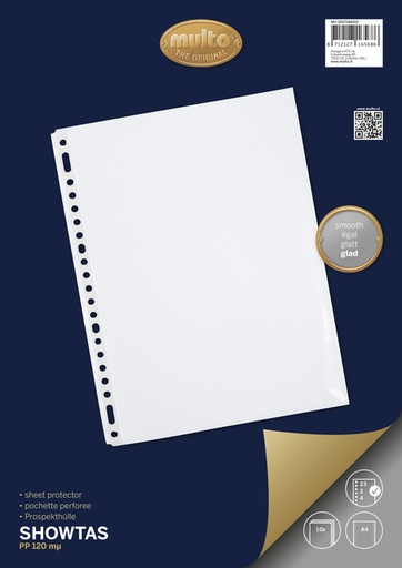 [276160] Showtas Multo A4 23-gaats PP 120 micron glad 10 stuks