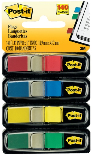 [392627] Marque-pages Post-it 6834 11,9x43,1mm assorti 140 pièces